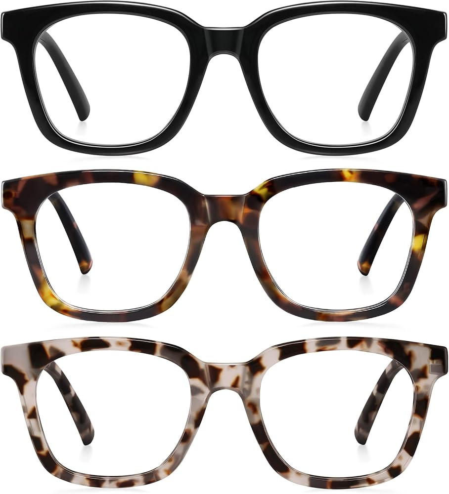 Reading Glasses for Women Men - Blue Light Blocking Magnifying Readers,Square Anti-Glare Computer... | Amazon (US)