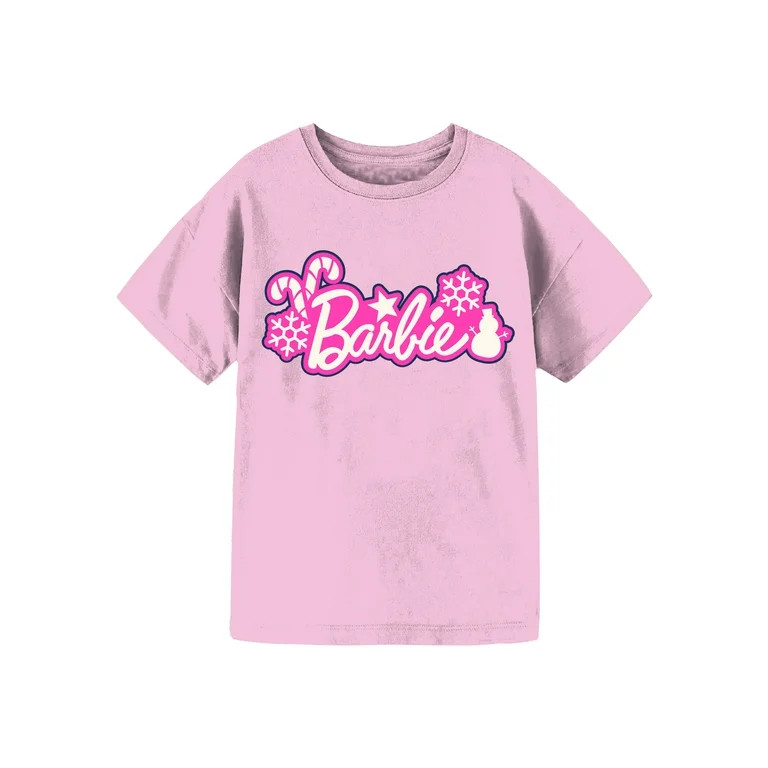 Barbie Holiday Girls Graphic Crewneck Short Sleeve T-Shirt, Sizes 4-16 | Walmart (US)