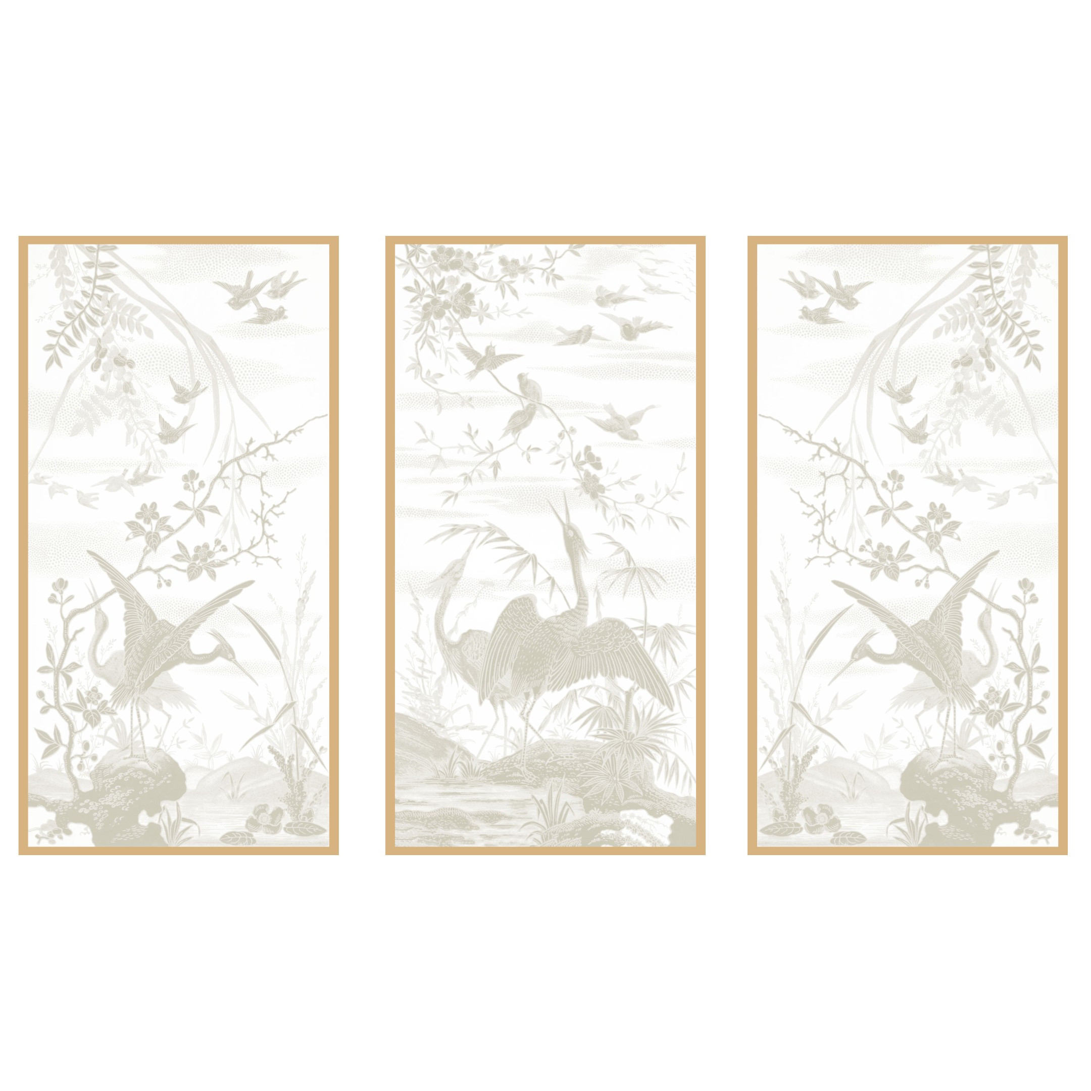 Crane Bird Panel Trio | Urban Garden Prints