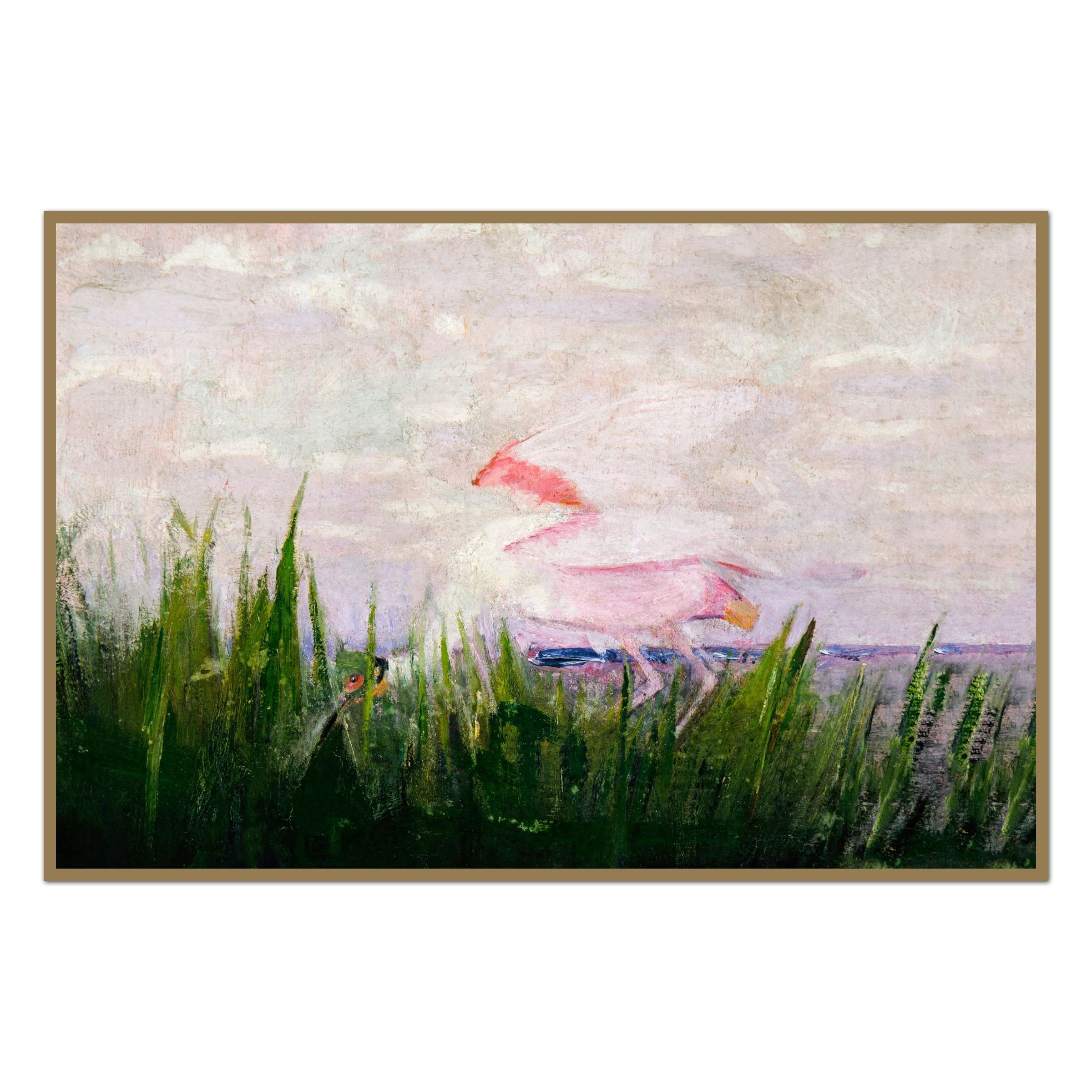 Pink Bird in the Marsh No. 2 | Urban Garden Prints