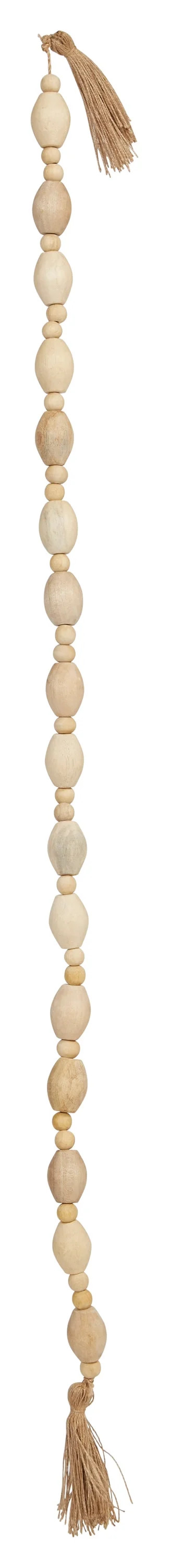 Creative Co-Op 60"L Mango Wood Bead Garland with Jute Tassels | Walmart (US)