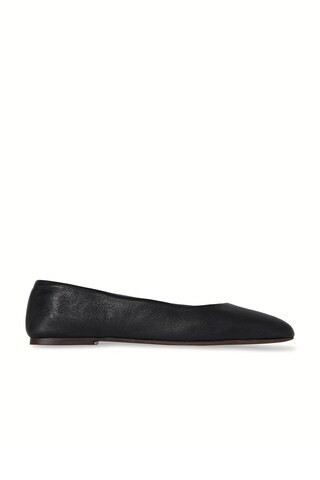The Row Square Ballet Flat in Black - Black. Size 36.5 (also in 37, 39.5). | FWRD 