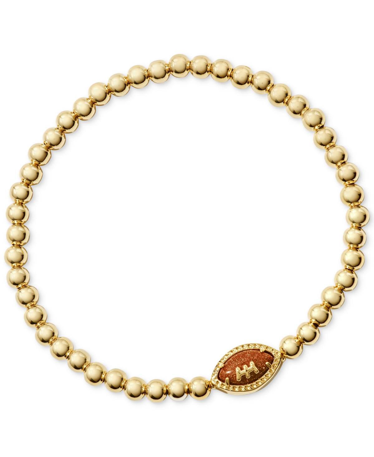 Kendra Scott Football Charm Beaded Stretch Bracelet - Gld Orange | Macy's