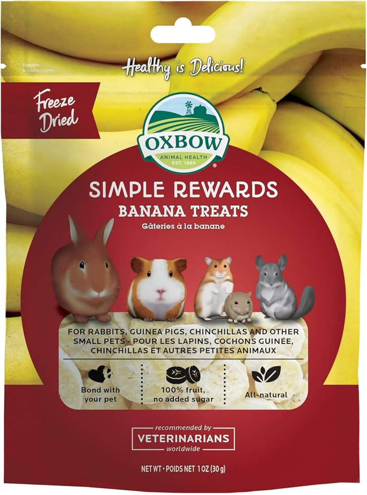 Oxbow Simple Rewards Rabbit Treats, Guinea Pig Treats, Bananas, 1 oz | Amazon (US)