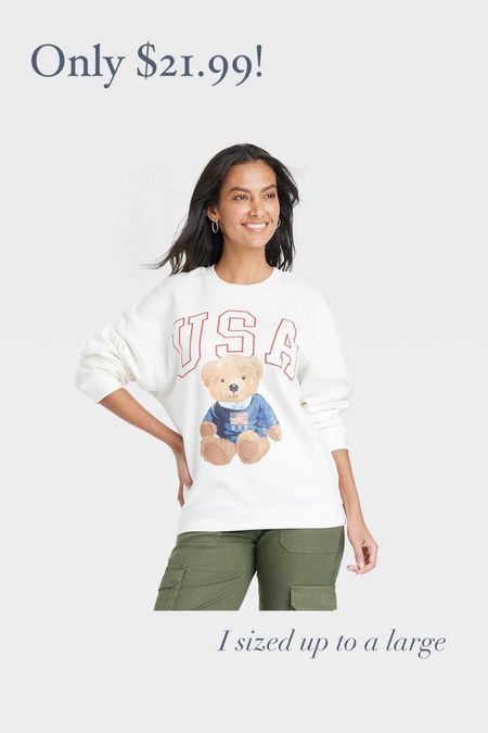 USA bear sweatshirt 

#LTKfindsunder50 #LTKstyletip #LTKover40