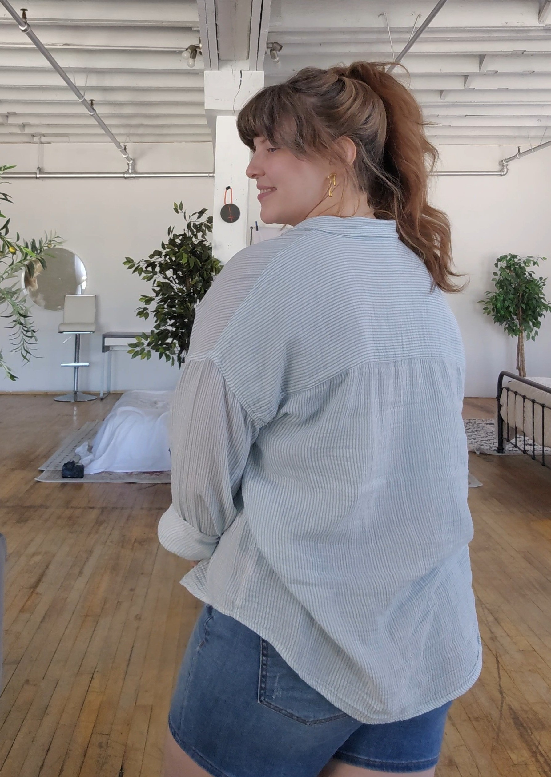 Easy transitional fit, perfect for those last few days of summer ☀️ Striped blue collared shirt was thrift, but I've linked similar styles.

#LTKcanada #LTKmodest #LTKcurves