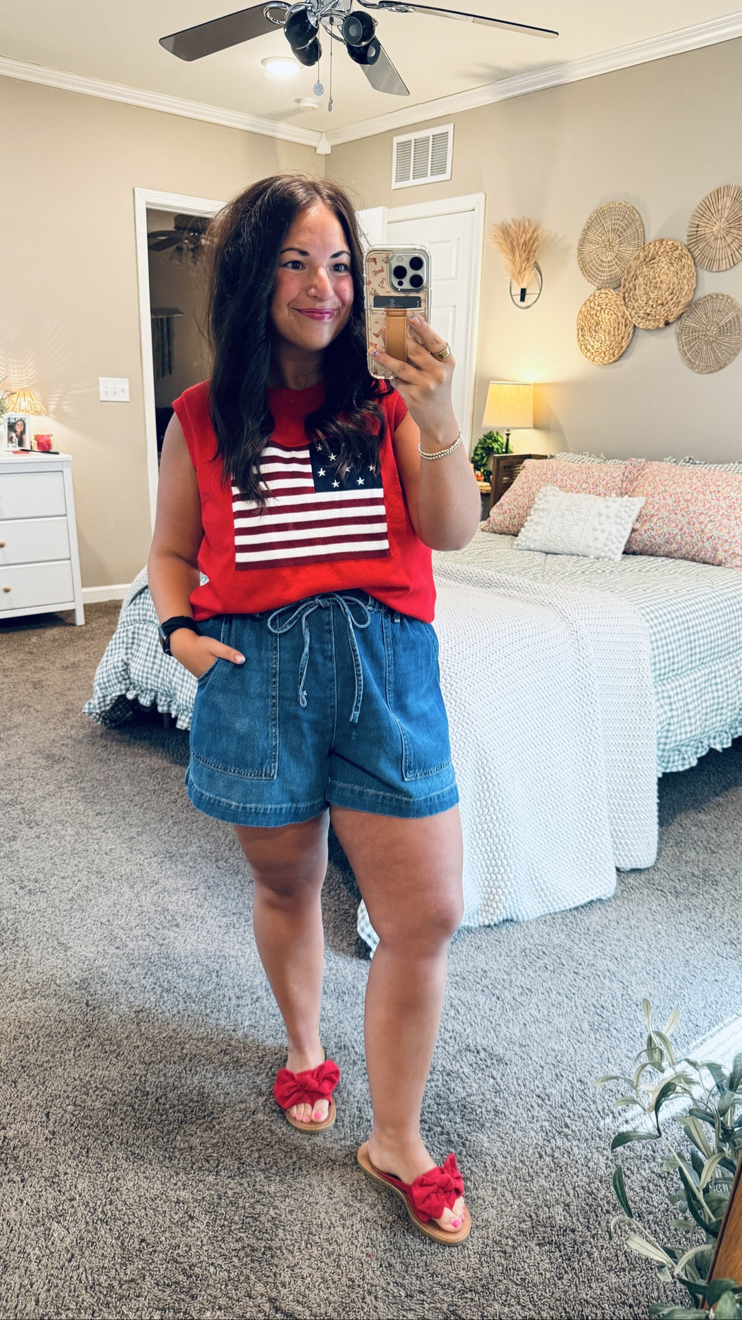 ❤️🤍💙 Americana vibes, but make it cute ✨ This red knit tank with the American flag detail is perfect for the 4th of July, summer BBQs, lake days, & everything in between 🇺🇸☀️ Festive, comfortable, & easy to style with your favorite denim ❤️ 

 #4thofjulystyle #americanastyle #summeroutfit #amazonfinds #redwhiteandblue #LTKSeasonal #LTKootd #LTKMidsize