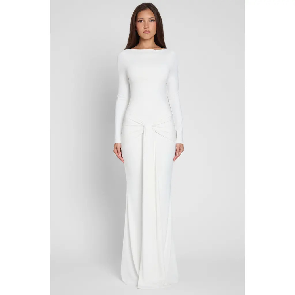 LEAU Oasis Knot Maxi Dress in White at Nordstrom, Size X-Large | Nordstrom