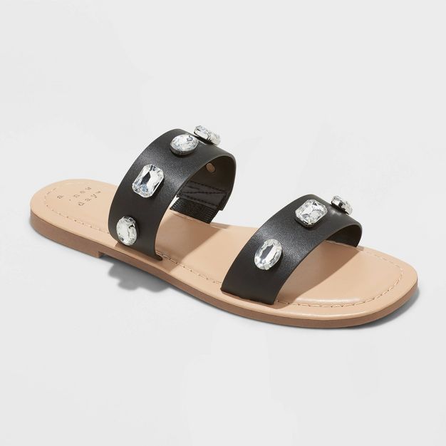 Women's Brit Two Band Embellished Sandals - A New Day™ | Target