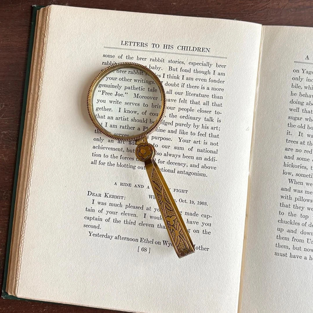 Antiqued Brass Folding Magnifying Glass: Pocket Magnifier, Vintage Style | Etsy (US)