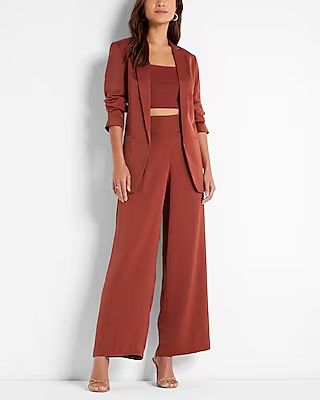 Super High Waisted Satin Wide Leg Pant | Express