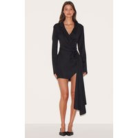 Black Floral Corsage Detail Blazer Dress | PrettyLittleThing US