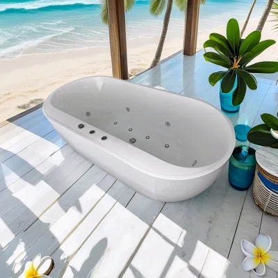 Air Bath Soaking Combination Tub With Adjustable Speed And Air Type Control Switch | Wayfair North America