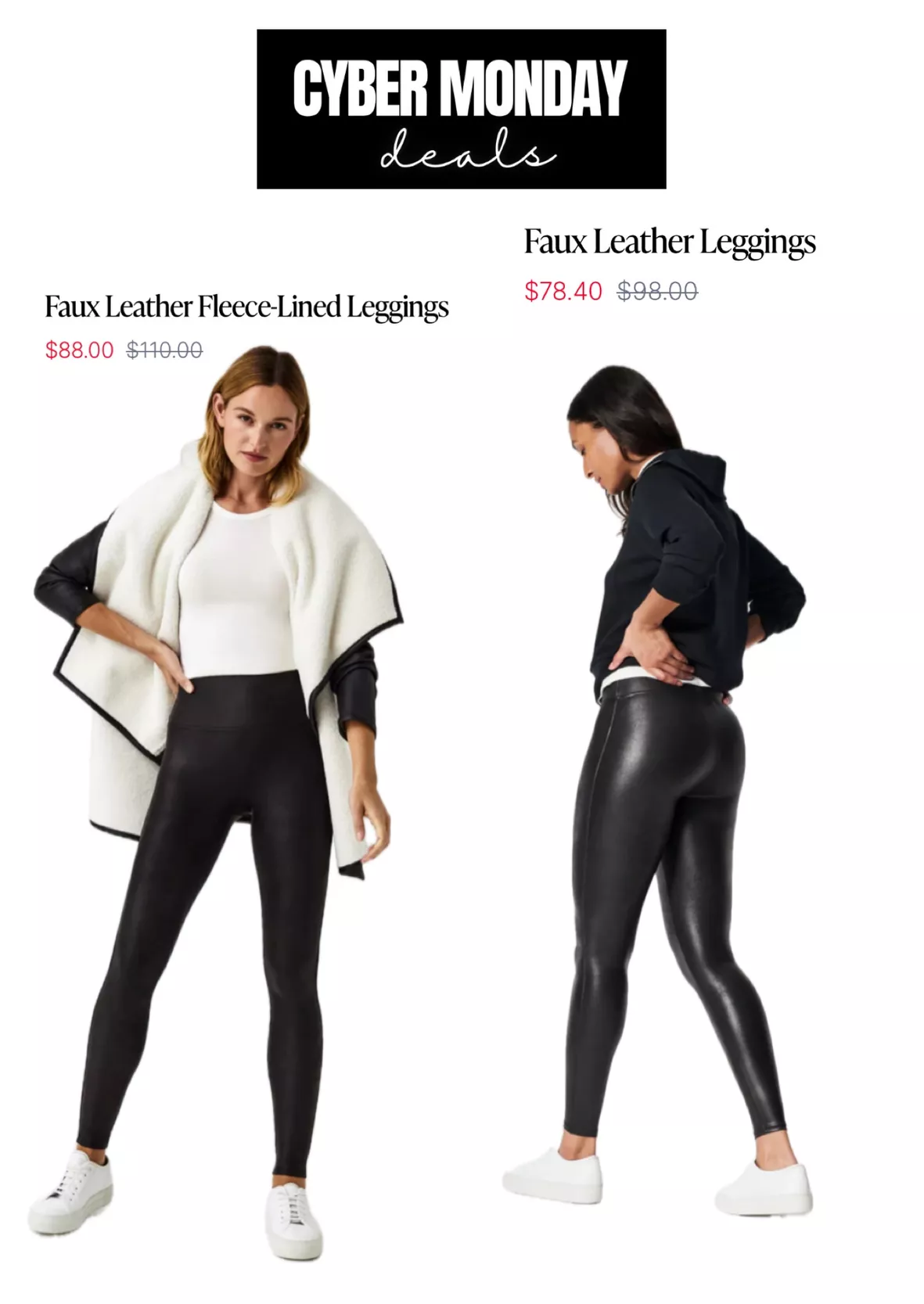 Fleece Lined Faux Leather Leggings curated on LTK