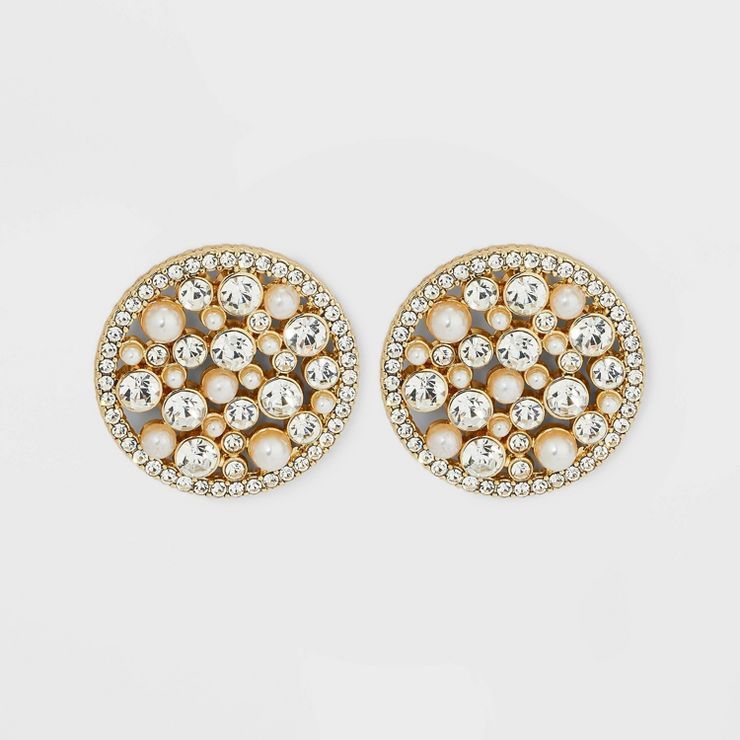 SUGARFIX by BaubleBar Crystal and Pearl Statement Studs - Gold | Target