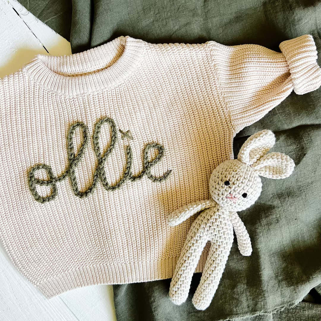 Personalized Hand Embroidered Baby Boy and Toddler Boy Sweaters // Baby Name Sweaters // Personal... | Etsy (US)