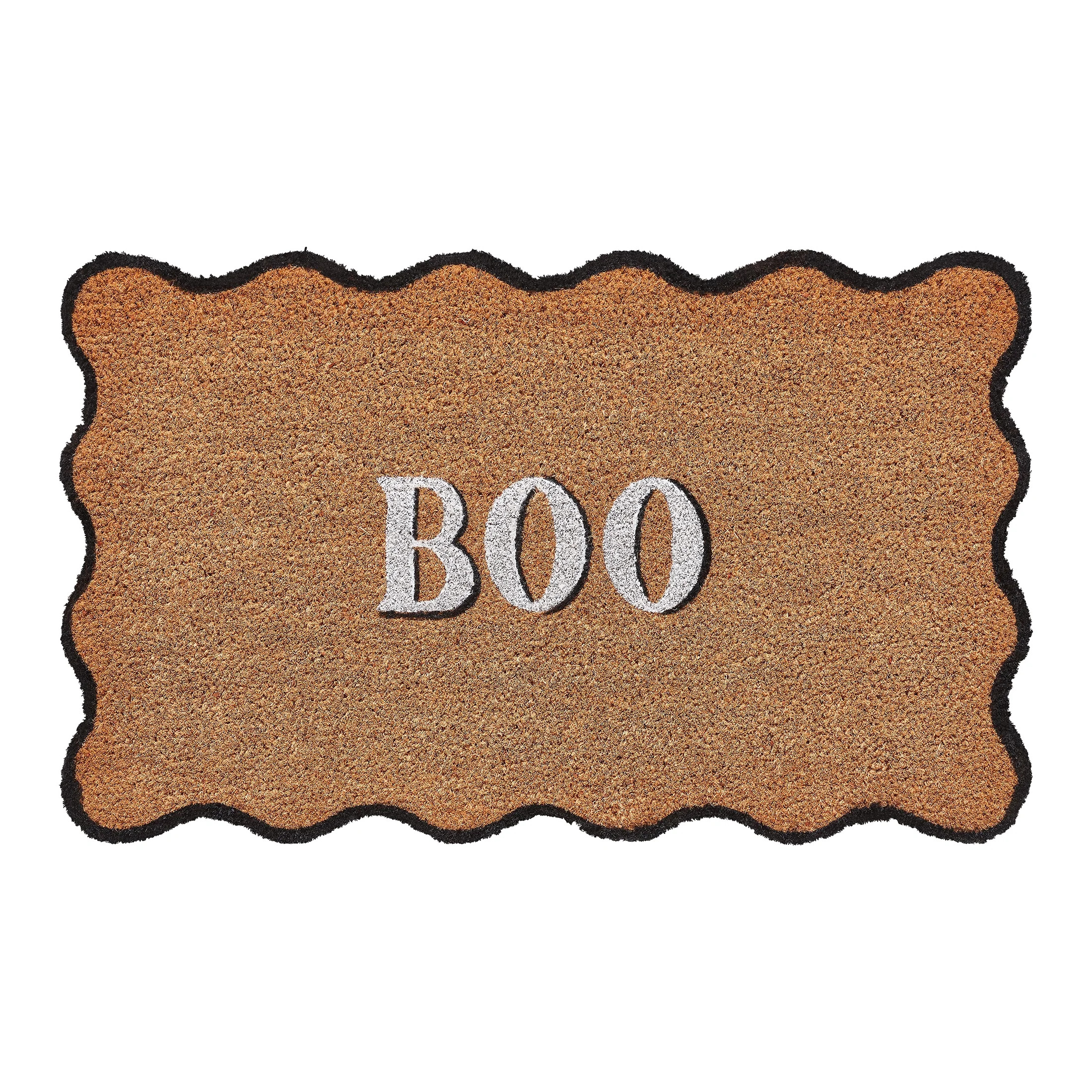 My Texas House Natural/Multicolor Scallop Boo Outdoor Coir Doormat, 30" x 48" | Walmart (US)