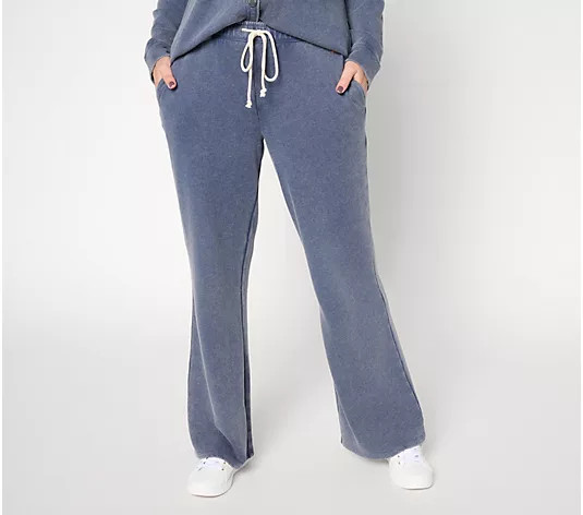 Peace Love World Regular French Terry Full Length Pants - QVC.com | QVC
