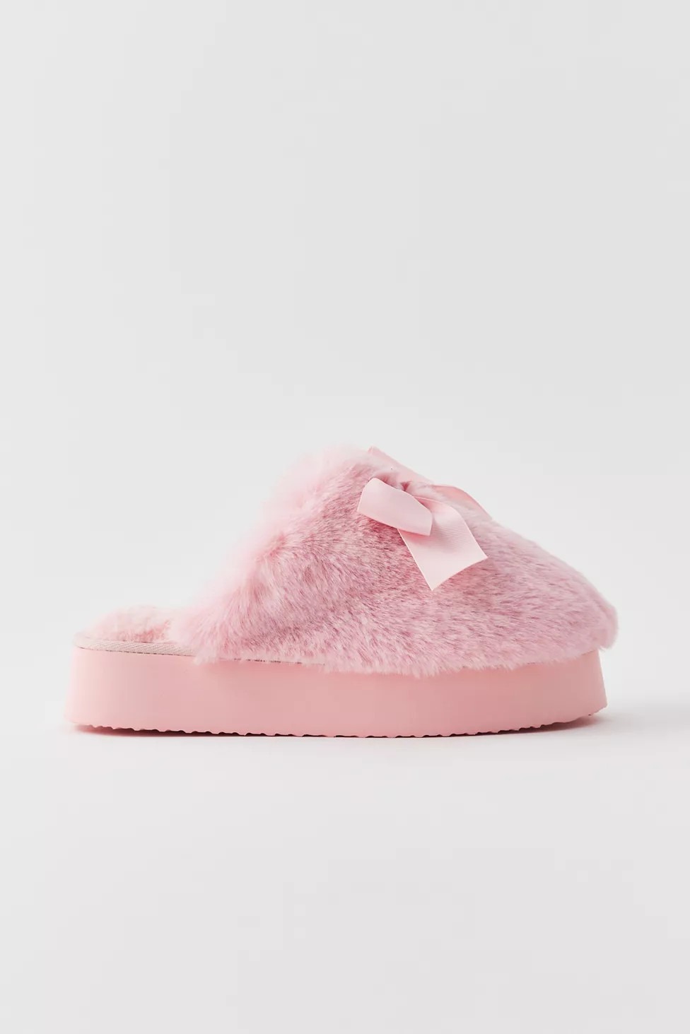 UO Bow Faux Fur Platform Slipper | Urban Outfitters (US and RoW)