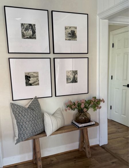 Gallery wall, wall art, frames, artwork, wood bench, accent wall, throw pillows, spring florals, vases, styling books 

#LTKHome #LTKStyleTip