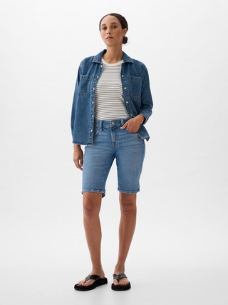 9" Mid Rise Denim Bermuda Shorts | Gap Factory