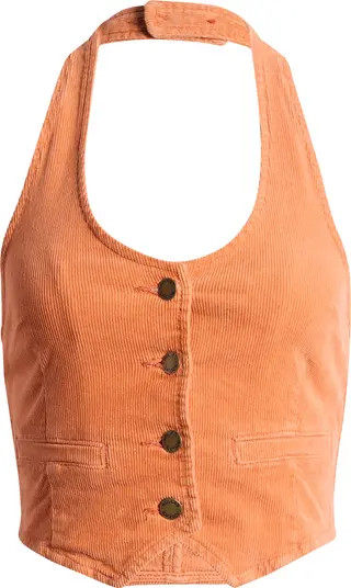 Rolla’s Crop Corduroy Halter Vest | Nordstrom | Nordstrom