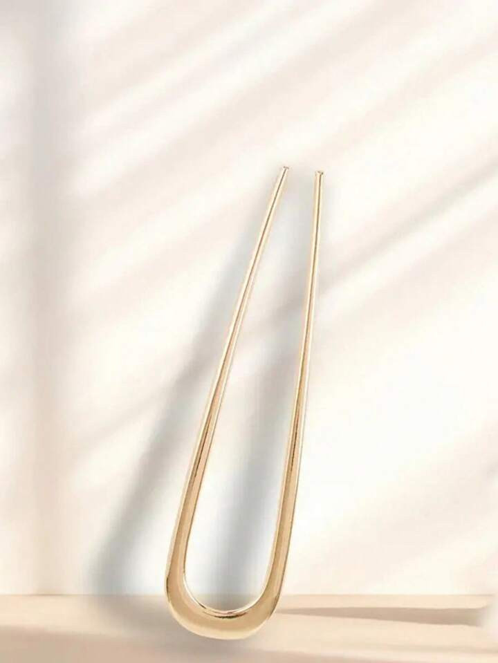 1pc/2pcs/3pcs Elegant Vintage French Hair Pin - Single Alloy U-Shaped Hair Stick, Golden Metal Bu... | SHEIN