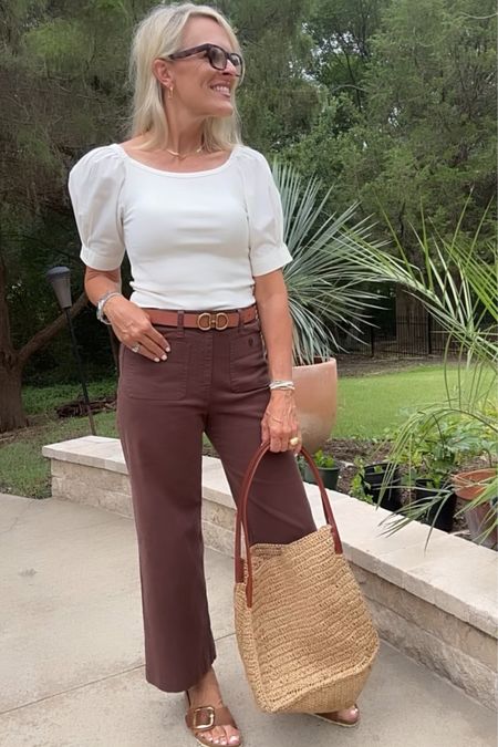 Summer J.Crew finds 

These pants are lightweight. Come in several colors and fit tts 

This top!!! One so good. Sweater at bodice and cotton poplin on the detail puff sleeve.  Fits tts 



#LTKOver40 #LTKFamily #LTKStyleTip