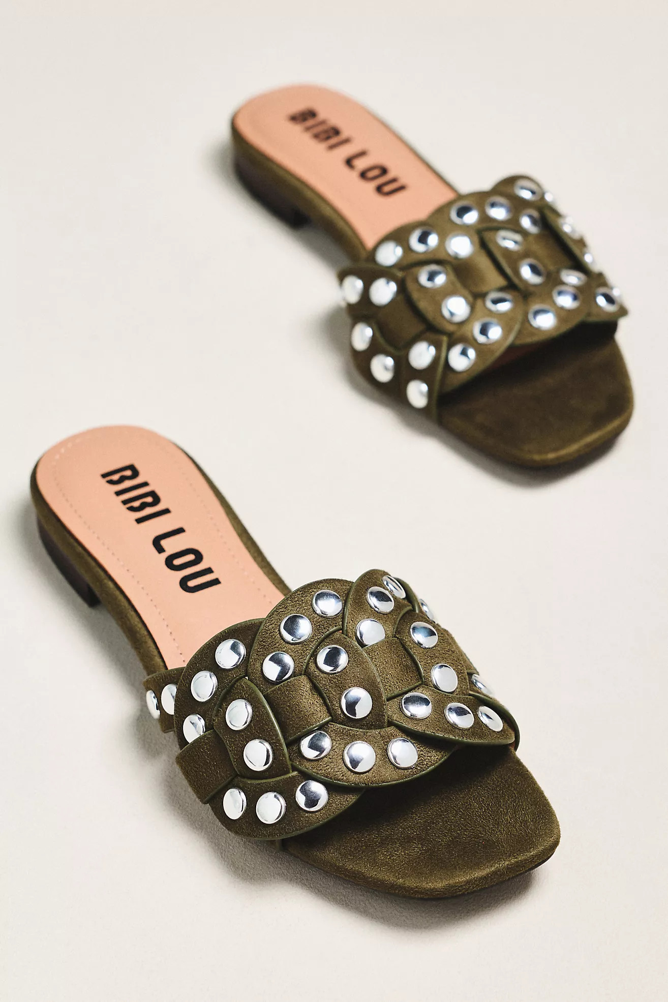 Bibi Lou Studded Faux Suede Slides | Anthropologie (US)