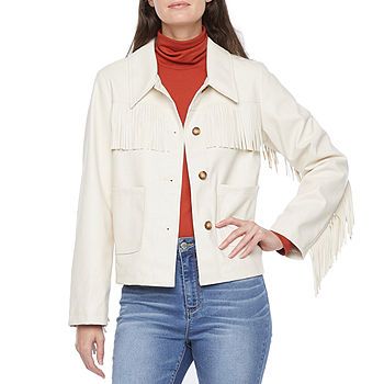 a.n.a Womens Fringe Cropped Jacket | JCPenney
