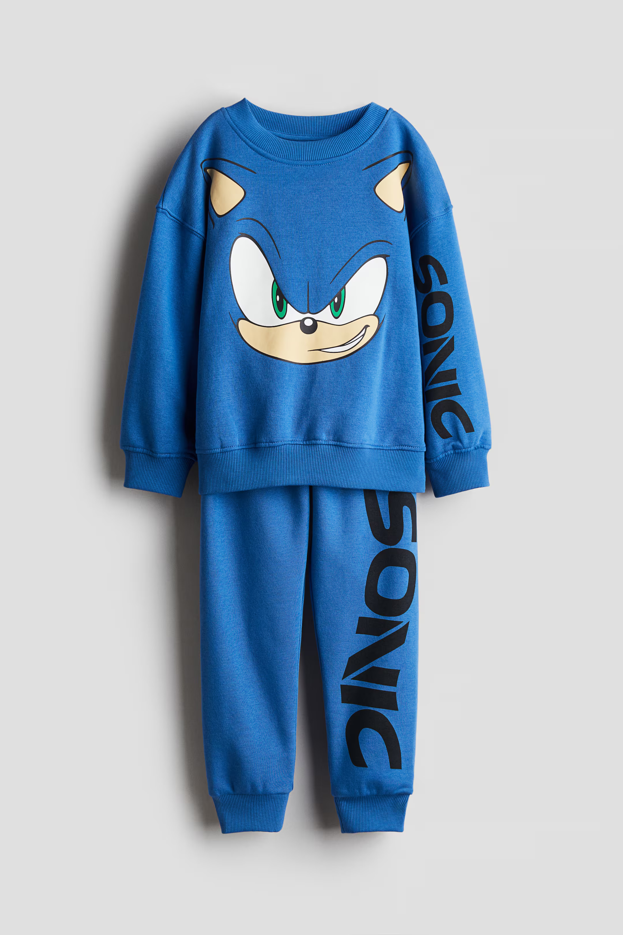 2-piece Printed Sweatsuit - Bright blue/Sonic the Hedgehog - Kids | H&M US | H&M (US + CA)