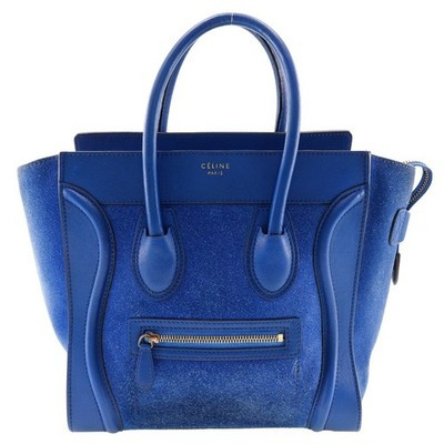 CELINE Luggage micro Handbag blue Suede/Calfskin Women | eBay | eBay US