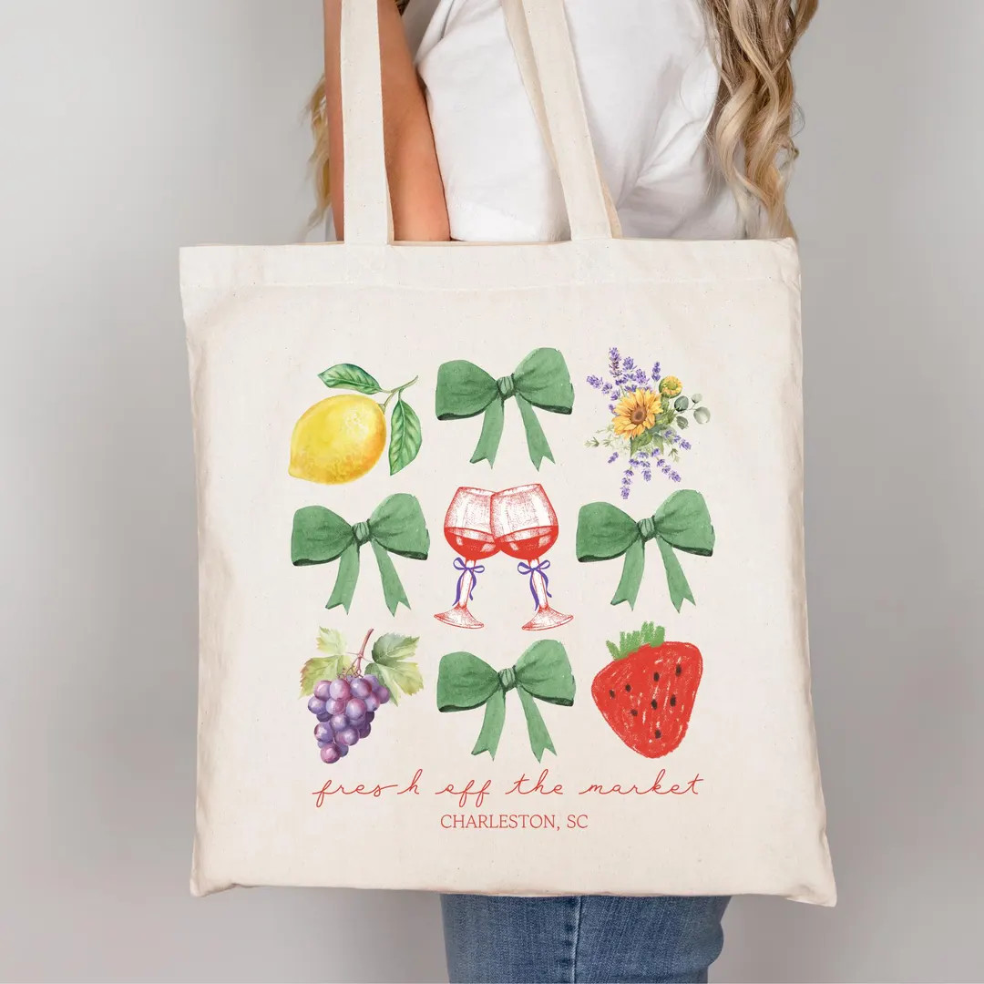Fresh off the Market Bachelorette Bag, Custom Bridesmaid Tote Bag, Bridal Shower Favors, Personal... | Etsy (US)
