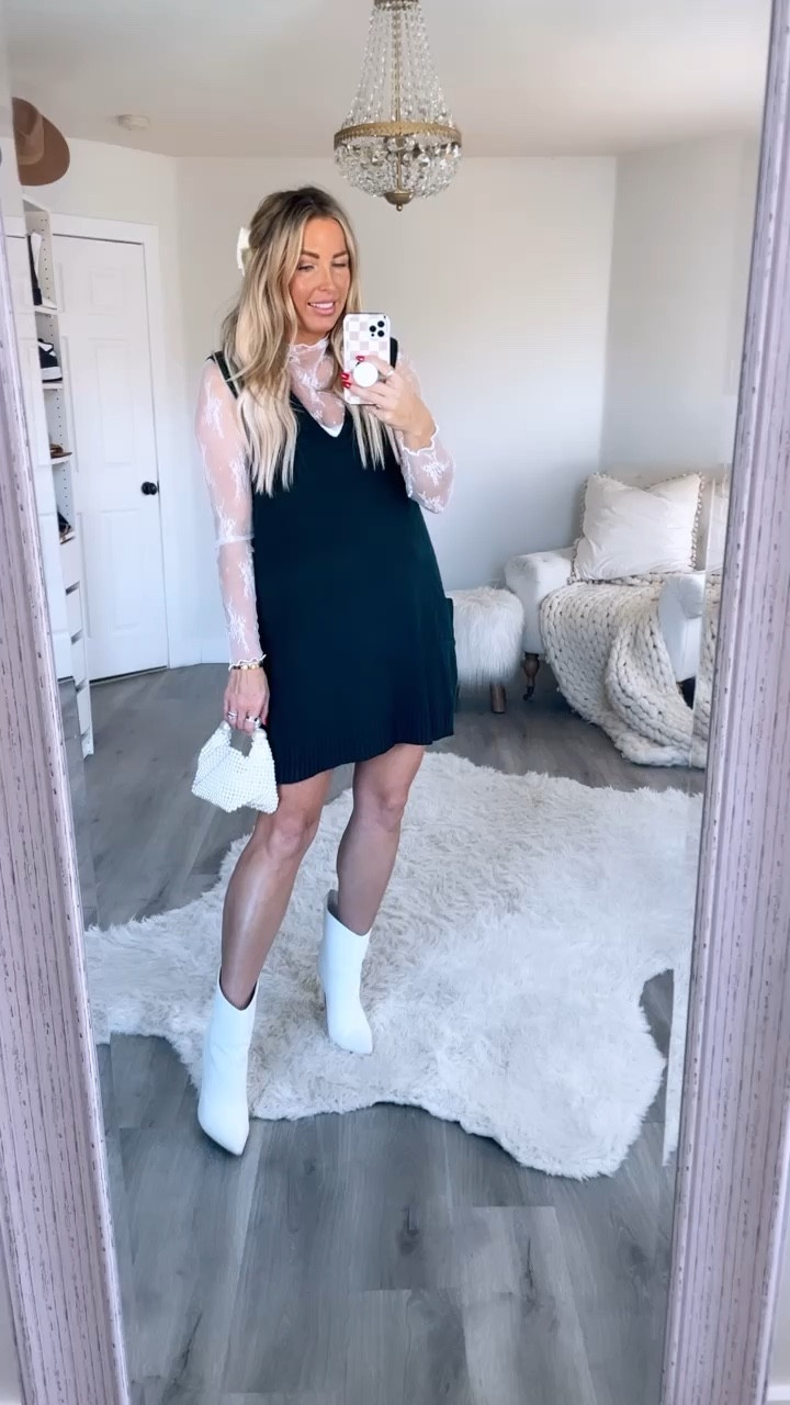 Holiday party outfit lace top fits TTS, wearing Medium. Sized up to a large for this looser fit in the dress. Christmas party. Holiday party. Christmas outfit. Wedding guest dress. Family photos outfit SaleSale



#LTKsalealert #LTKGiftGuide #LTKHoliday