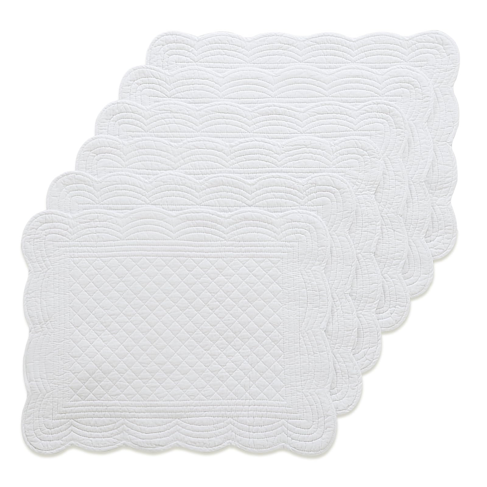 MABOZOO 100% Cotton Quilted Placemats Set of 6,Washable Cloth Table Placemats for Kitchen & Dinin... | Amazon (US)