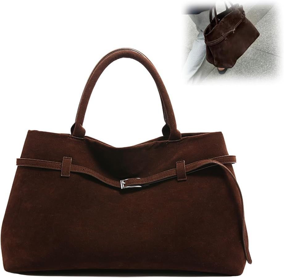Faux Suede Bags for Women Slouchy Hobo Bag Large Suede Tote Bag Bucket Handbag Retro Purse Vintag... | Amazon (US)