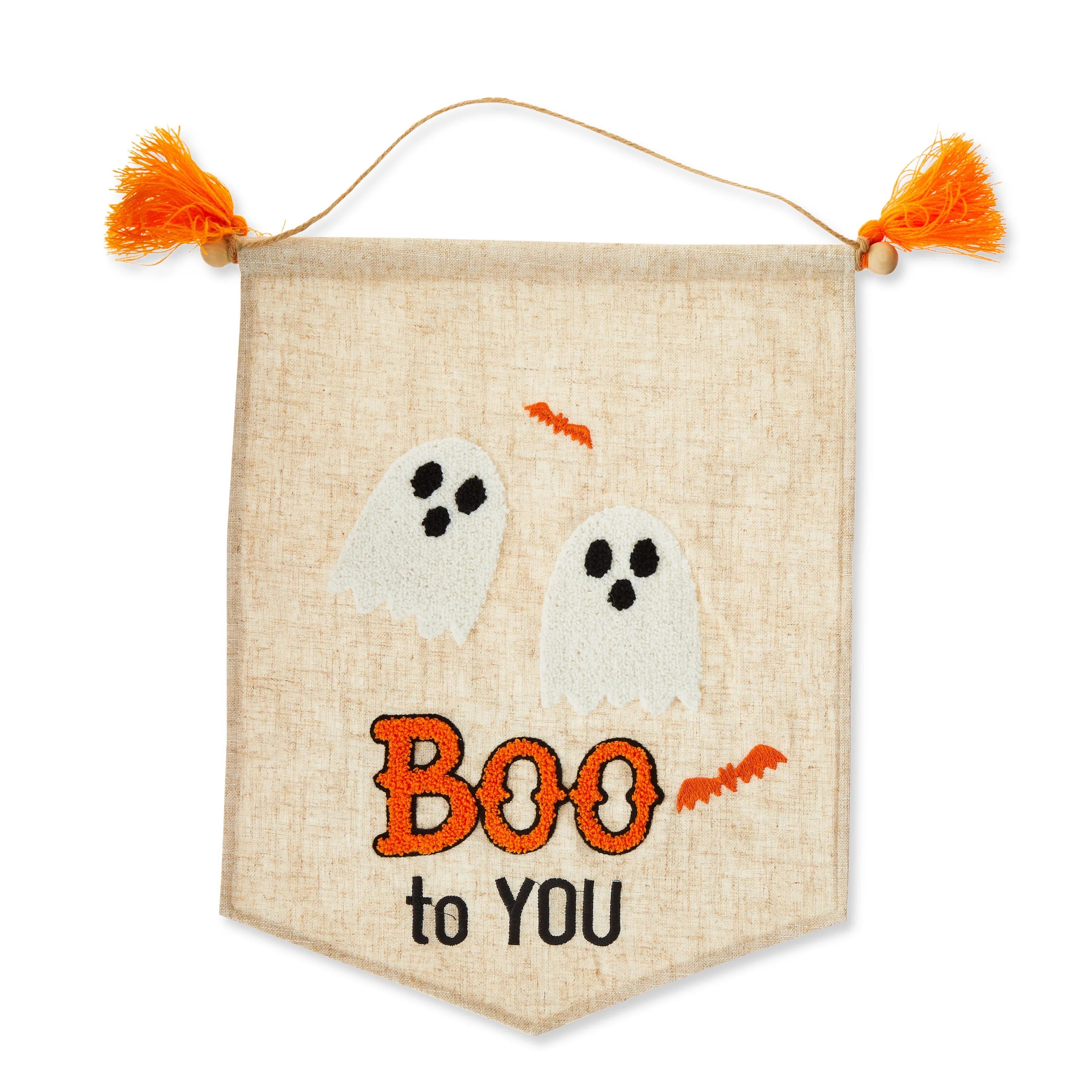 Halloween Multicolor Boo to You Fabric Banner Decoration, 17.5 in, by Way To Celebrate | Walmart (US)