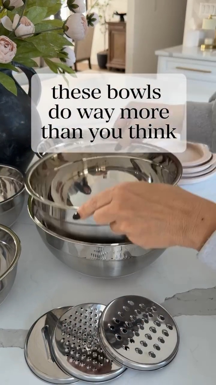 Not just mixing bowls — they’re non-slip (so no sliding all over your counter), nest perfectly to save space, and come with grater attachments + a splash guard for mess-free mixing.

Basically… less clutter, less mess, and way more function in one set 🙌

If your kitchen needs a simple upgrade, this is it.

#LTKHome #LTKfoodie #LTKSaleAlert