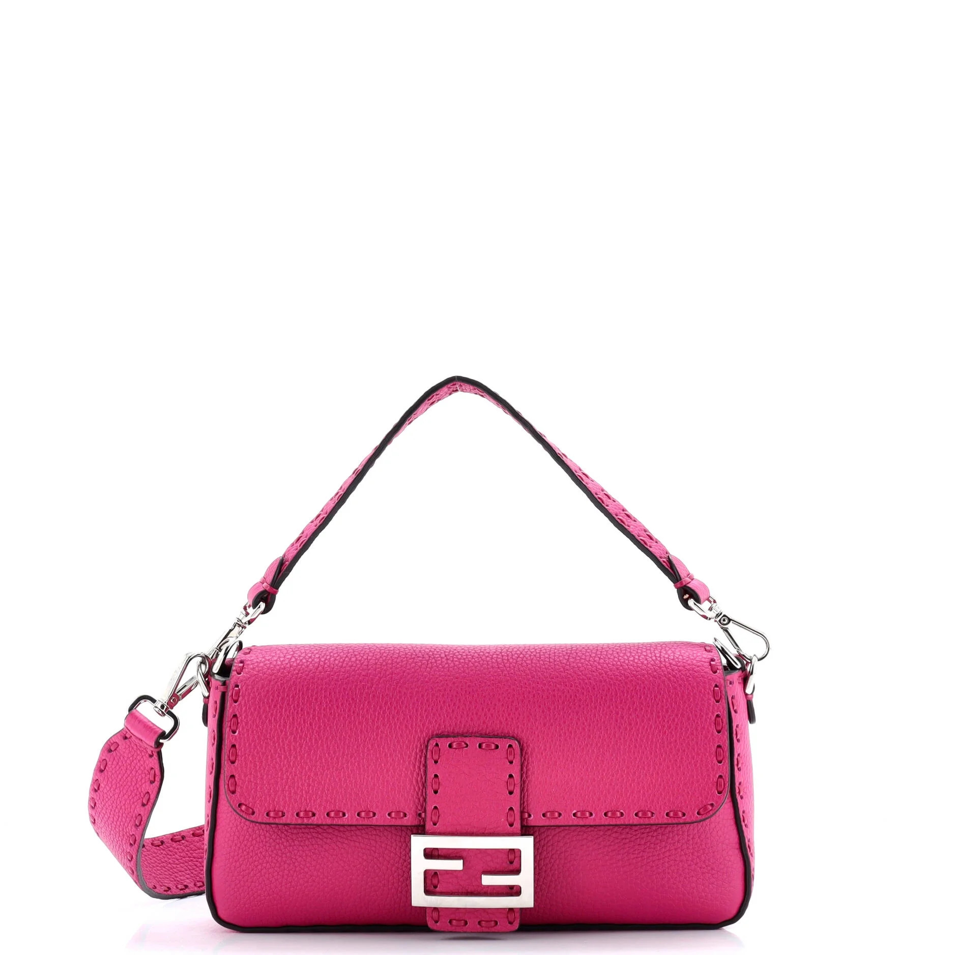 Pre-Owned Fendi Selleria Baguette NM Bag Leather Medium By Rebag | Walmart (US)