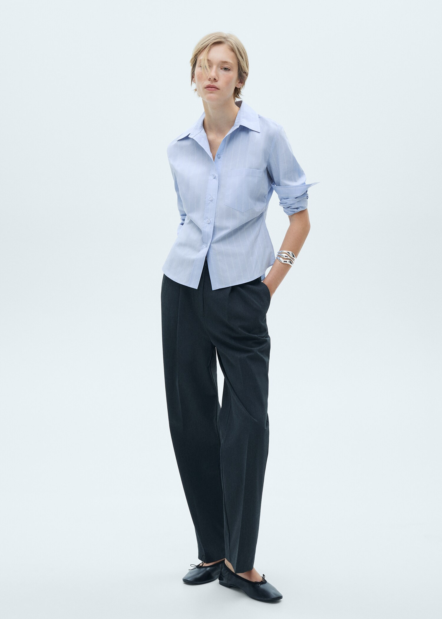 Gathered details cotton shirt - Women | MANGO USA | Mango (US/MX/AU)