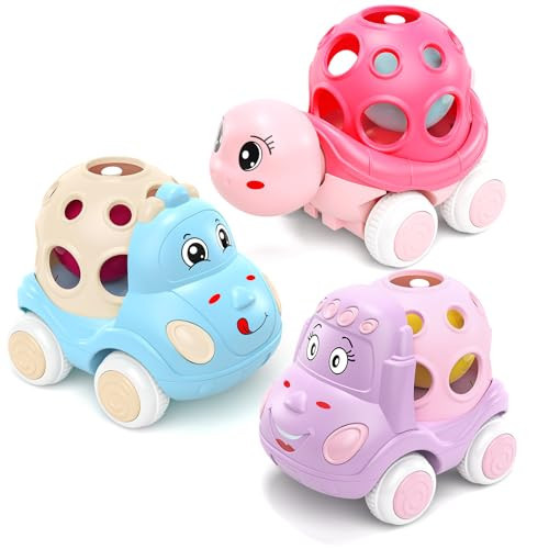 Baby Girl Toys Gifts, Toy Cars for Babies Toddlers, Toddler Push and Go Rattle Pink Car Truck for Baby Girls Valentines Day Gift Ideas Birthday Presents | Amazon (US)