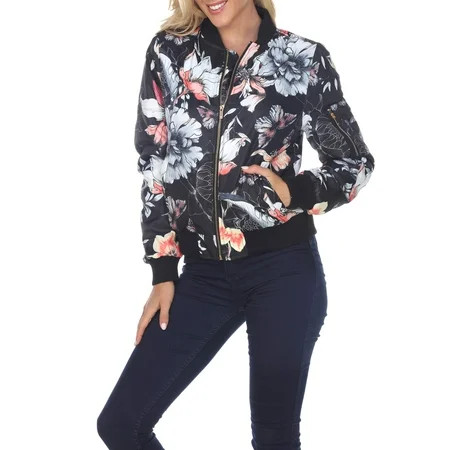 Women s Floral Bomber Jacket | Walmart (US)