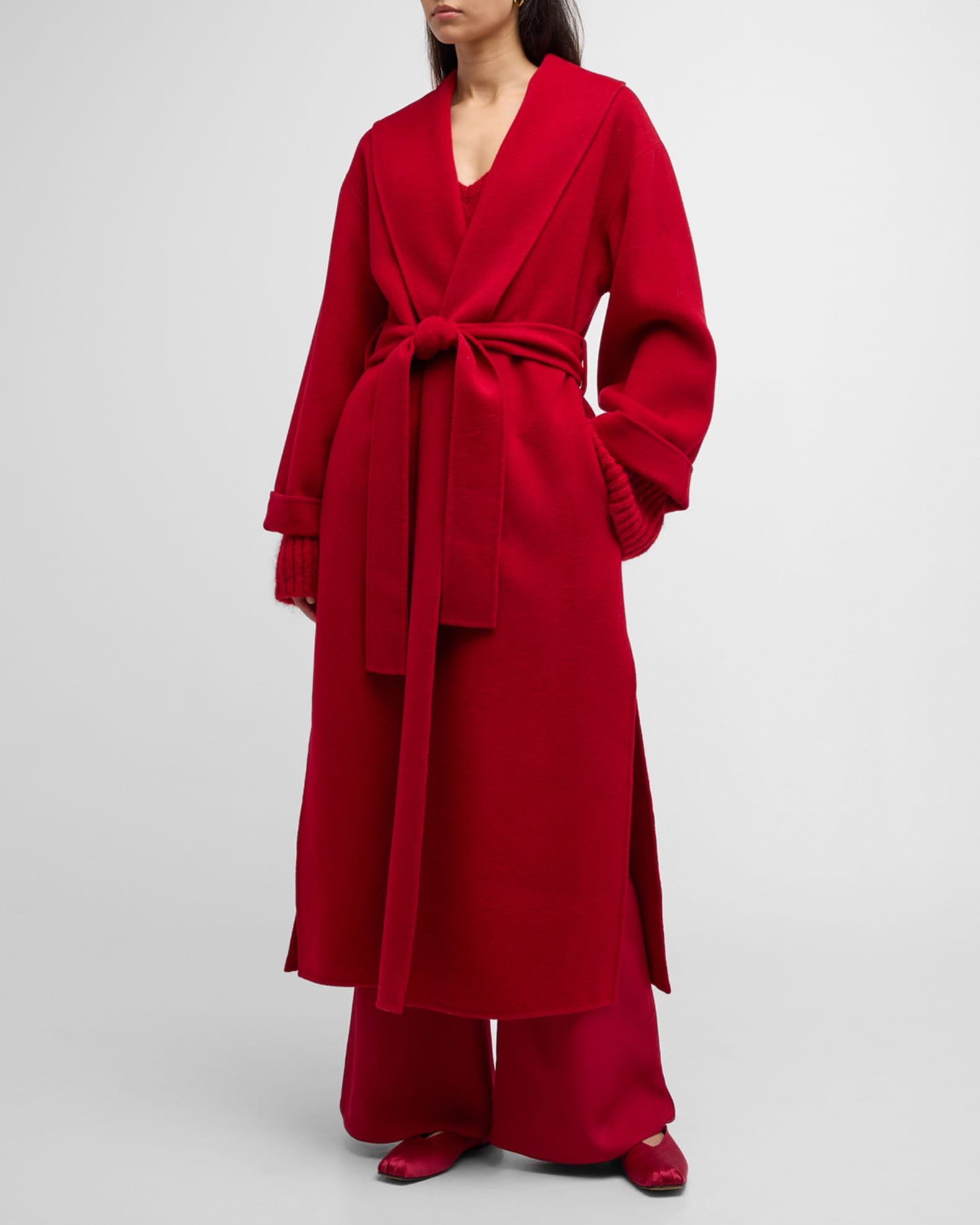 Trullem Belted Wool Coat | Neiman Marcus