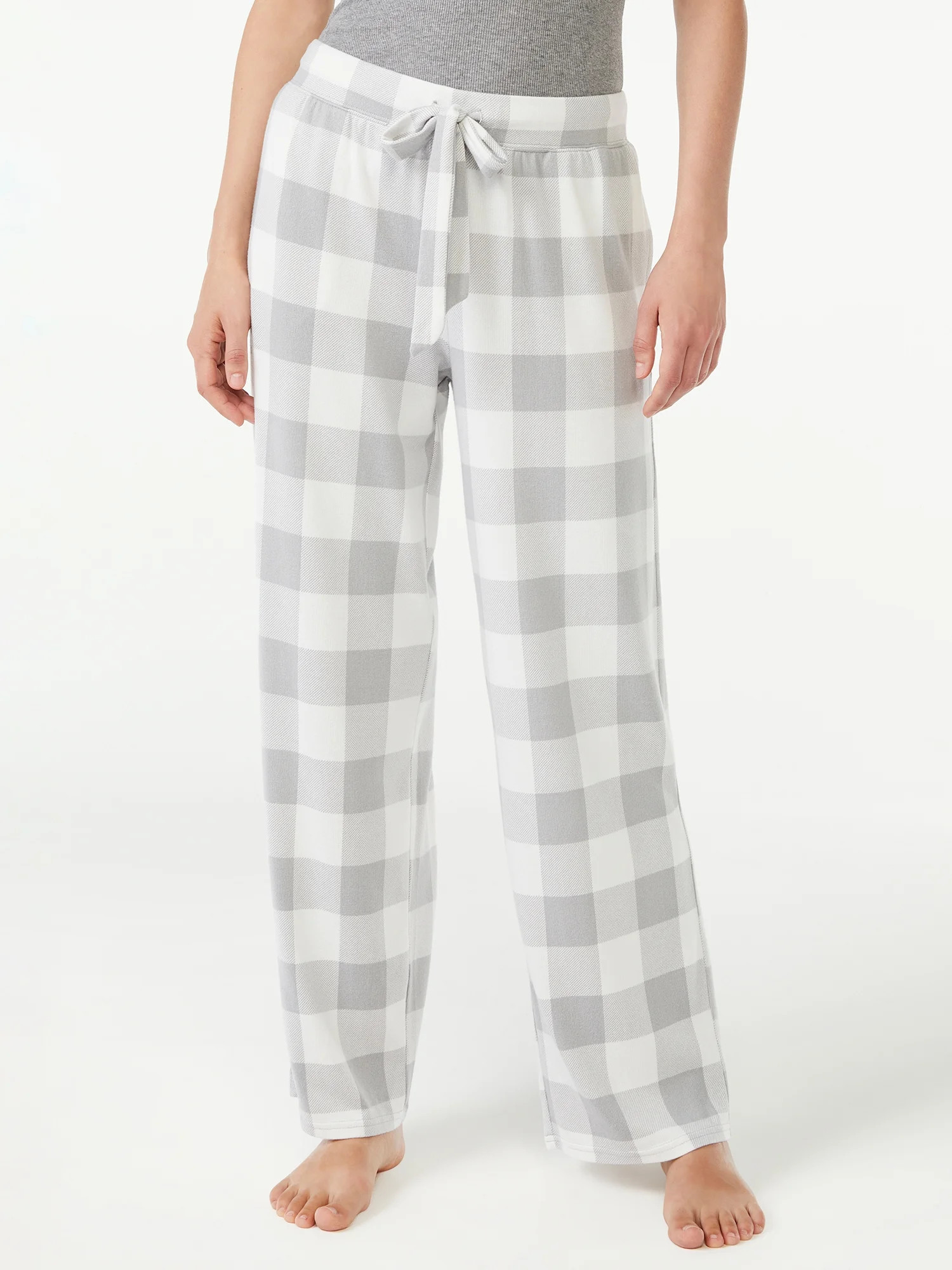 Joyspun Women's Hacci Knit Wide Leg Pajama Pants, Sizes S to 3X | Walmart (US)