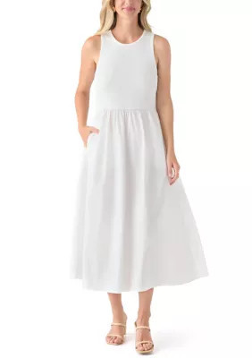 Jason Wu Women's Sleeveless Mixed Media Midi Dress, White, Small | Belk