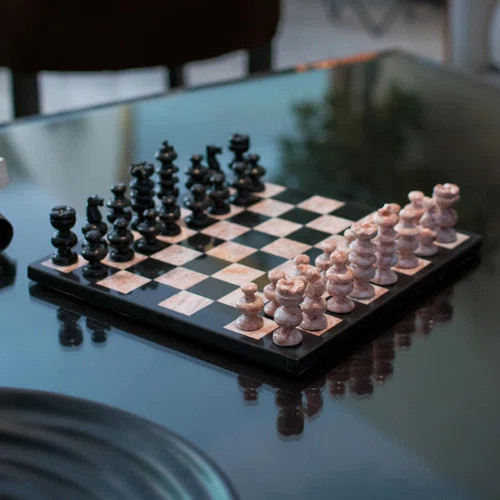 Salunga Wrought Studio™ Handmade Marble Chess Board Game | Wayfair Professional