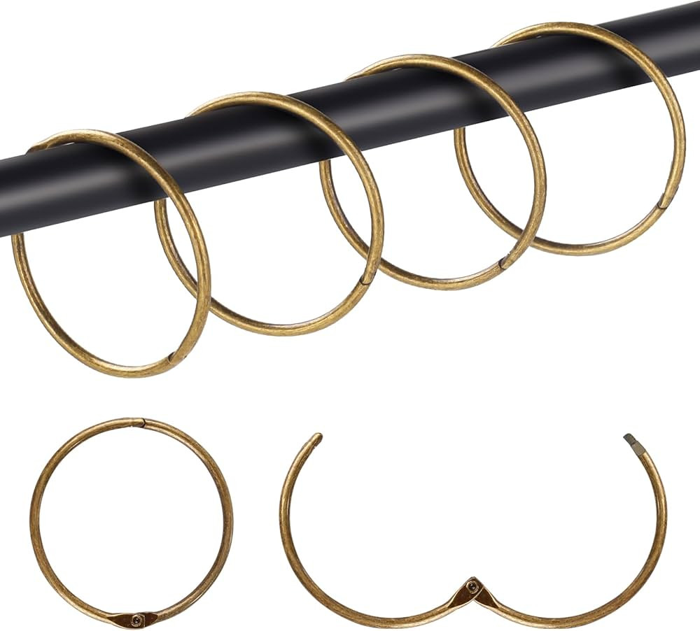 20Pcs Shower Curtain Hooks,Metal Round Shower Curtain Hooks Roman Rings Rustproof Decorative Show... | Amazon (US)