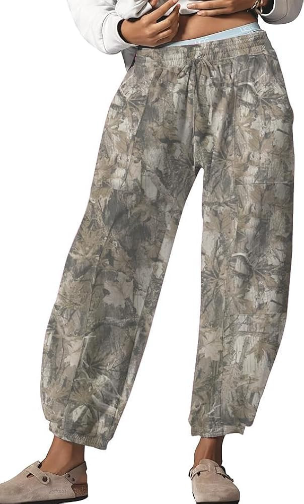 Leopard Pants Women Barrel Sweatpants Casual Baggy Cheetah Print Lounge Pants Drawstring Joggers ... | Amazon (US)