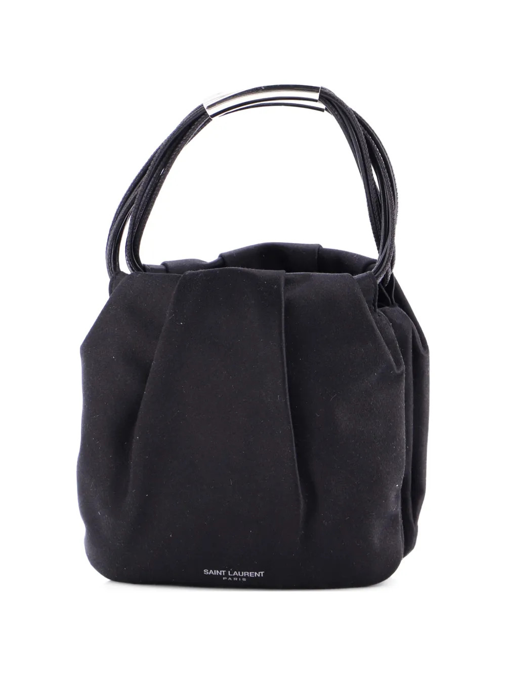 Saint Laurent Pre-Owned Pochon Top Handle Bag Satin Mini satchel - Black | Farfetch Global