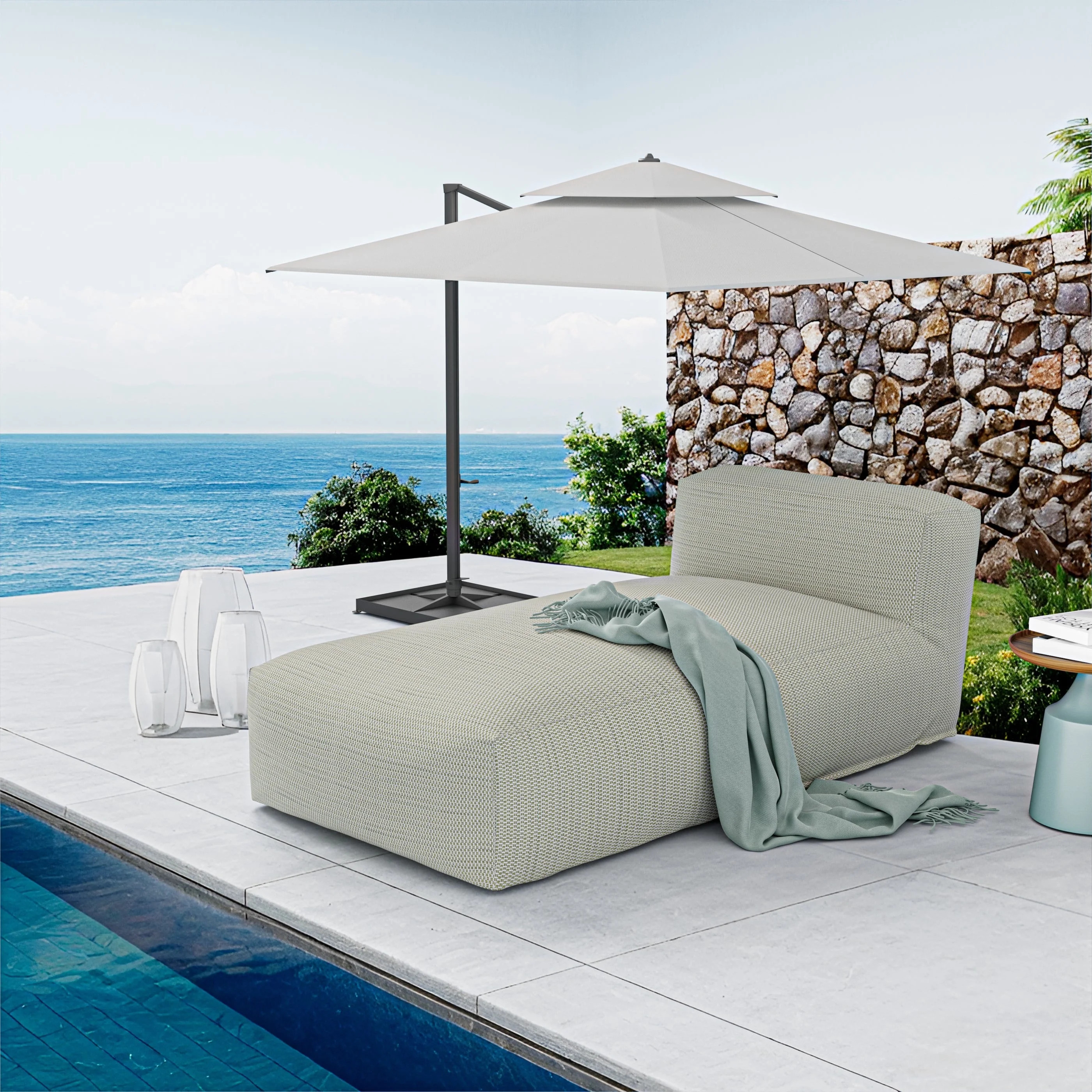 Outdoor Chaise Lounge Chair, Modern ANNY-H Lounge Chair, Patio Couch Sofa Comfy Patio Furniture D... | Walmart (US)